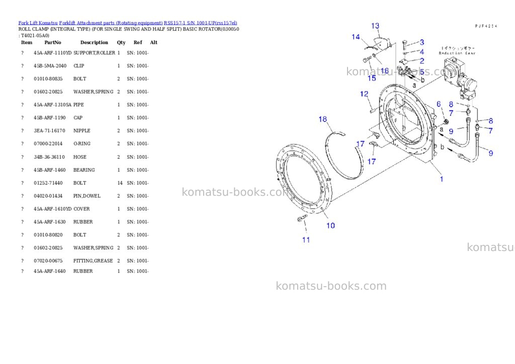 Komatsu rss157-1 s/n 1001-up Parts catalog cover Page 4 Komatsu rss157-1 s/n 1001-up Parts catalog cover Page 4