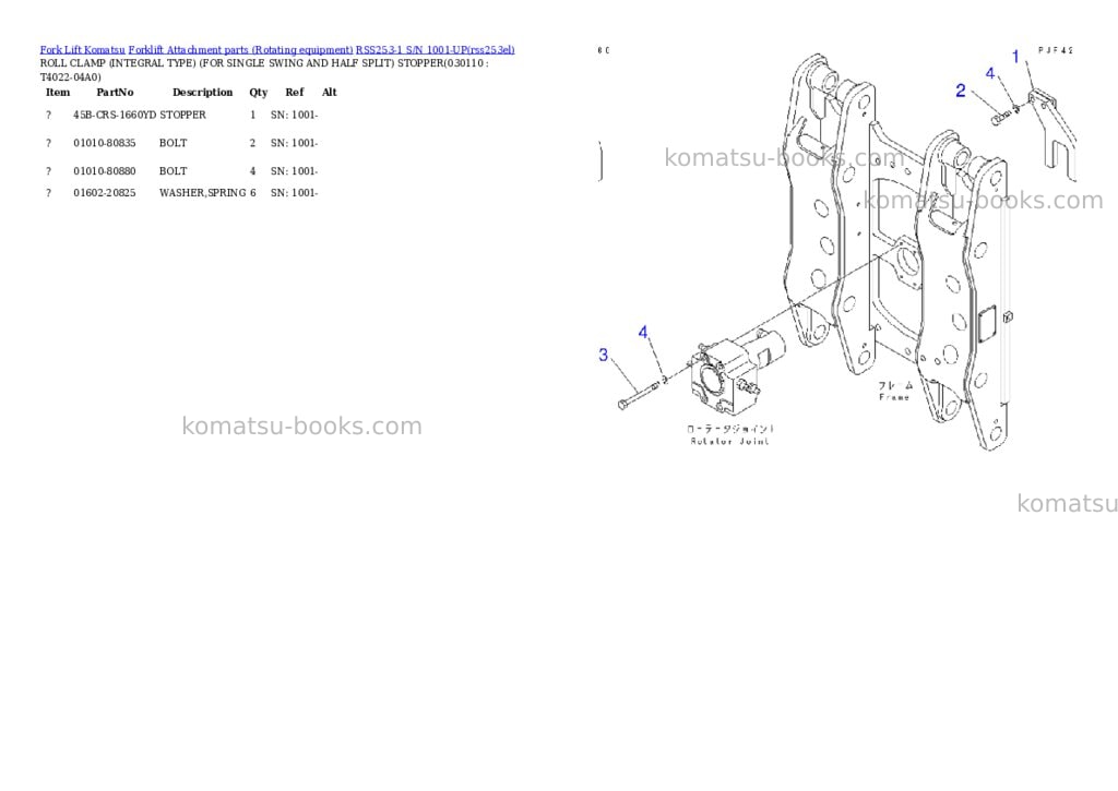 Komatsu rss253-1 s/n 1001-up Parts catalog cover Page 10 Komatsu rss253-1 s/n 1001-up Parts catalog cover Page 10