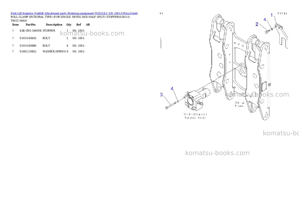 Komatsu rss254-2 s/n 1001-up Parts catalog cover Page 10