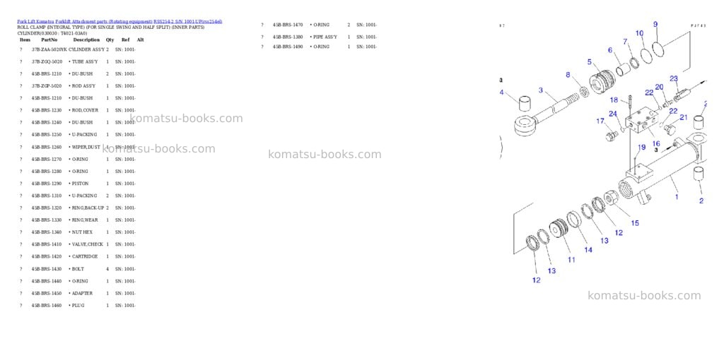 Komatsu rss254-2 s/n 1001-up Parts catalog cover Page 2