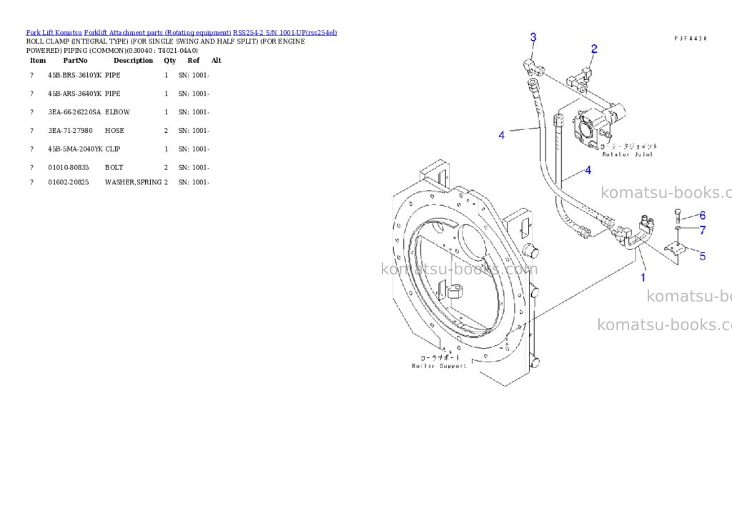Komatsu rss254-2 s/n 1001-up Parts catalog cover Page 3