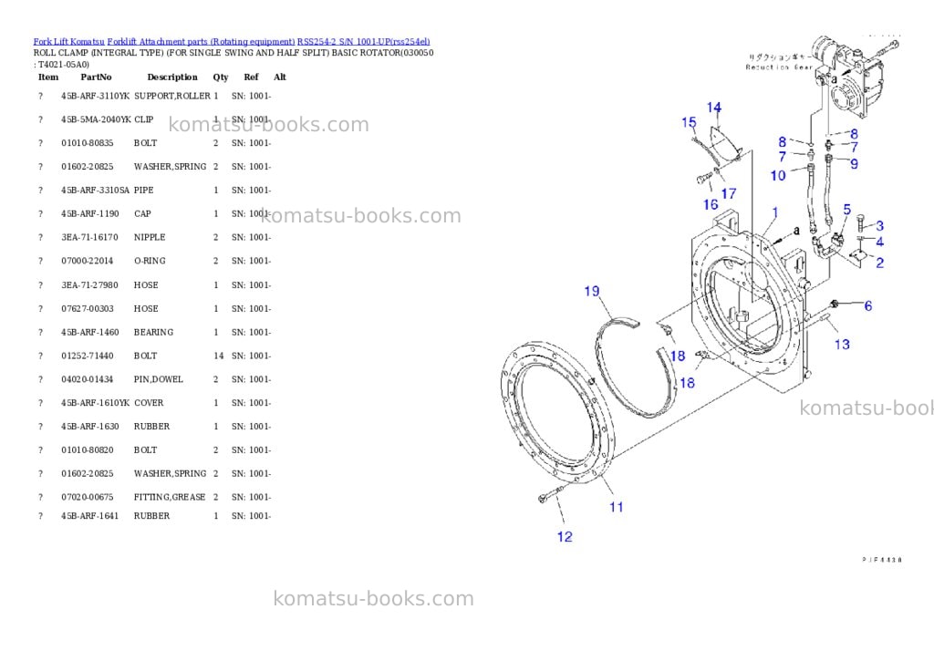 Komatsu rss254-2 s/n 1001-up Parts catalog cover Page 4