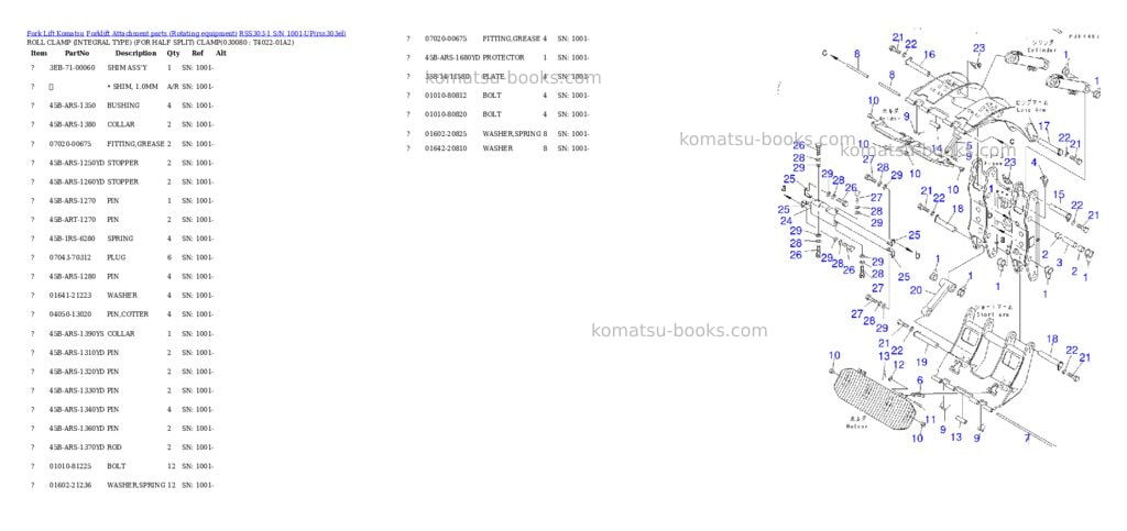 Komatsu rss303-1 s/n 1001-up Parts catalog cover Page 6