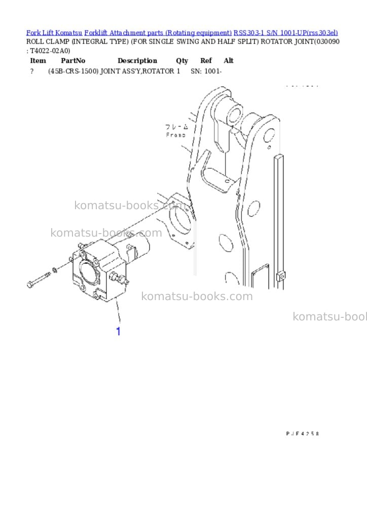 Komatsu rss303-1 s/n 1001-up Parts catalog cover Page 7