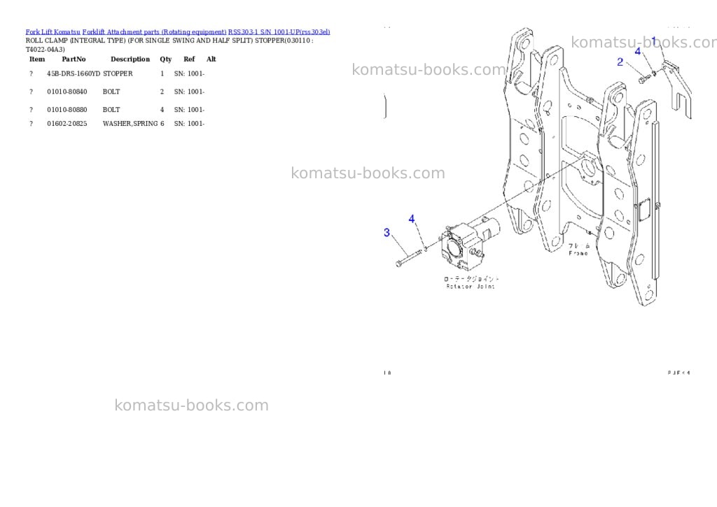 Komatsu rss303-1 s/n 1001-up Parts catalog cover Page 9