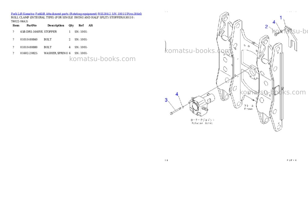 Komatsu rss304-2 s/n 1001-up Parts catalog cover Page 10 Komatsu rss304-2 s/n 1001-up Parts catalog cover Page 10