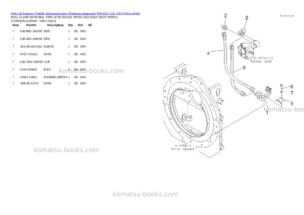 Komatsu rss304-2 s/n 1001-up Parts catalog cover Page 3 Komatsu rss304-2 s/n 1001-up Parts catalog cover Page 3