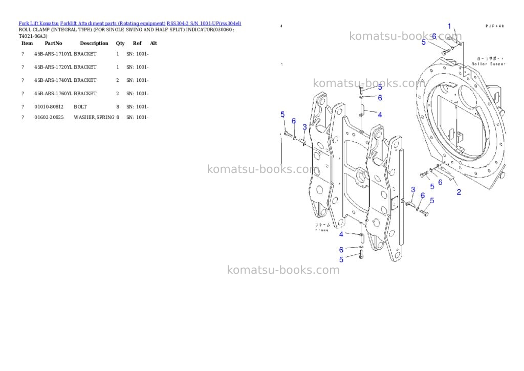 Komatsu rss304-2 s/n 1001-up Parts catalog cover Page 5 Komatsu rss304-2 s/n 1001-up Parts catalog cover Page 5
