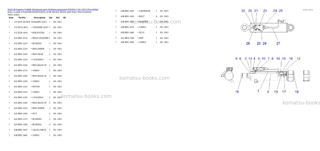 Komatsu rss409-1 s/n 1001-up Parts catalog cover Page 5 Komatsu rss409-1 s/n 1001-up Parts catalog cover Page 5