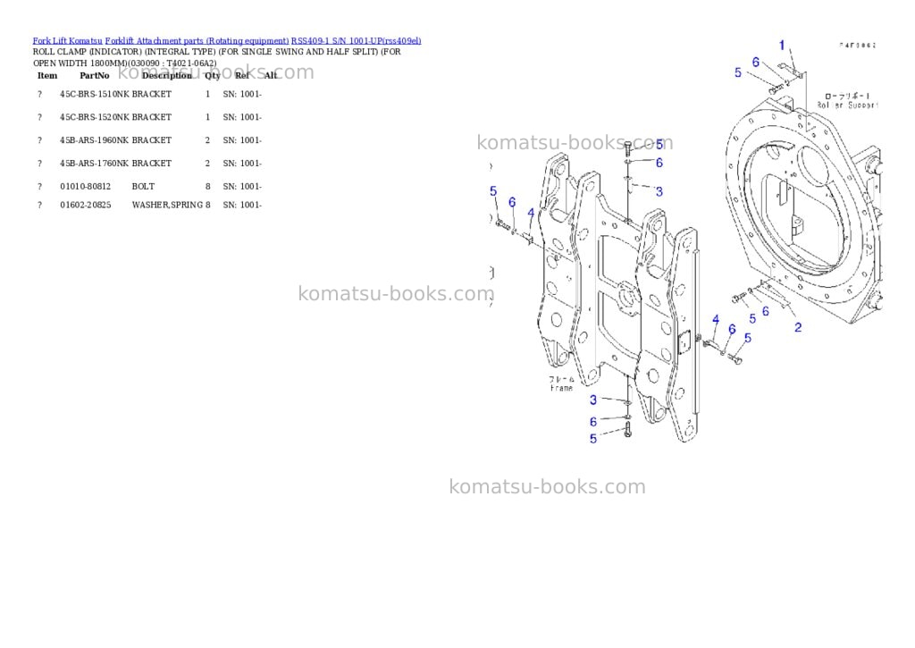 Komatsu rss409-1 s/n 1001-up Parts catalog cover Page 9 Komatsu rss409-1 s/n 1001-up Parts catalog cover Page 9