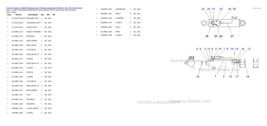 Komatsu rss458-1 s/n 1001-up Parts catalog cover Page 4 Komatsu rss458-1 s/n 1001-up Parts catalog cover Page 4