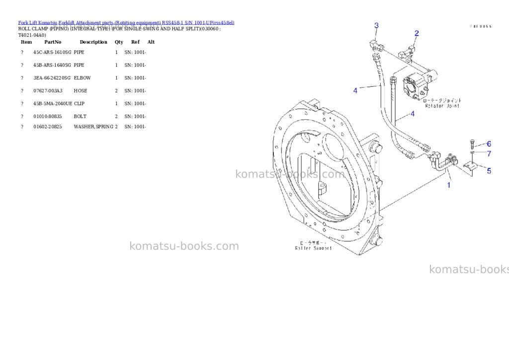 Komatsu rss458-1 s/n 1001-up Parts catalog cover Page 5 Komatsu rss458-1 s/n 1001-up Parts catalog cover Page 5