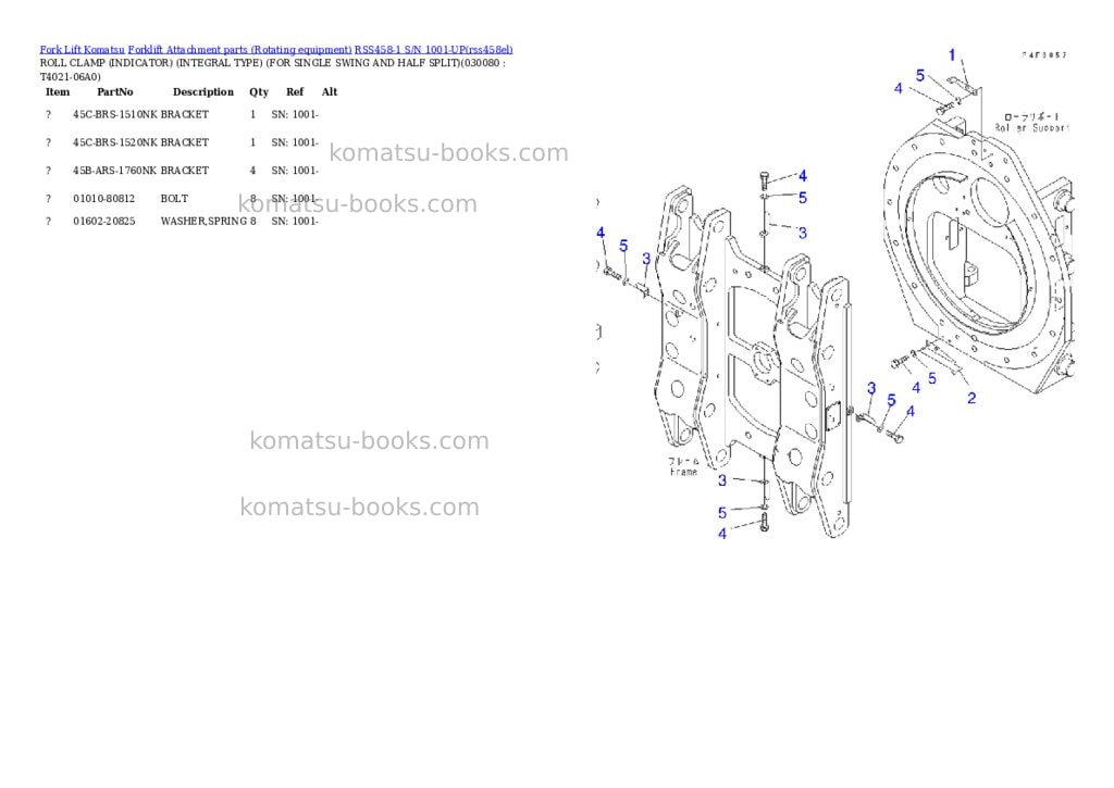 Komatsu rss458-1 s/n 1001-up Parts catalog cover Page 7 Komatsu rss458-1 s/n 1001-up Parts catalog cover Page 7