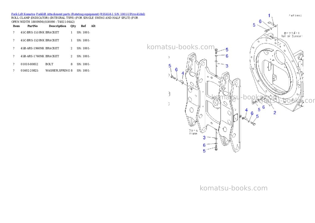 Komatsu rss458-1 s/n 1001-up Parts catalog cover Page 8 Komatsu rss458-1 s/n 1001-up Parts catalog cover Page 8