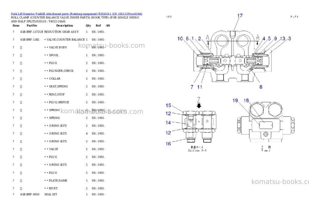 Komatsu rss459-1 s/n 1001-up Parts catalog cover Page 10