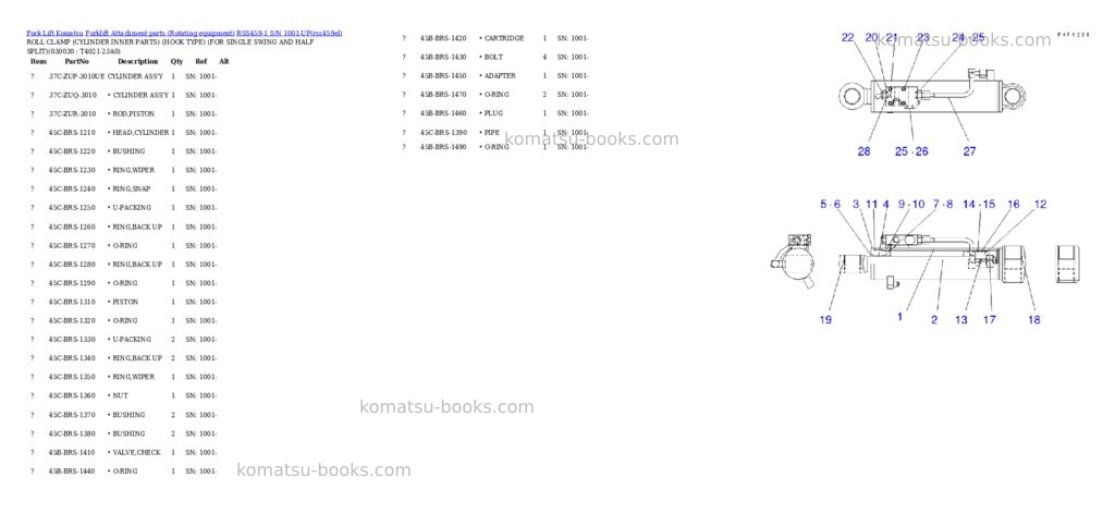 Komatsu rss459-1 s/n 1001-up Parts catalog cover Page 2