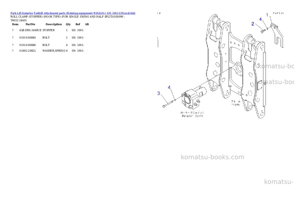 Komatsu rss459-1 s/n 1001-up Parts catalog cover Page 8