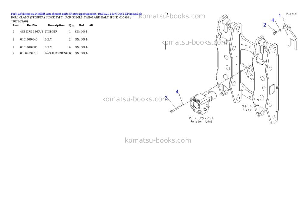 Komatsu rss5a1-1 s/n 1001-up Parts catalog cover Page 8 Komatsu rss5a1-1 s/n 1001-up Parts catalog cover Page 8