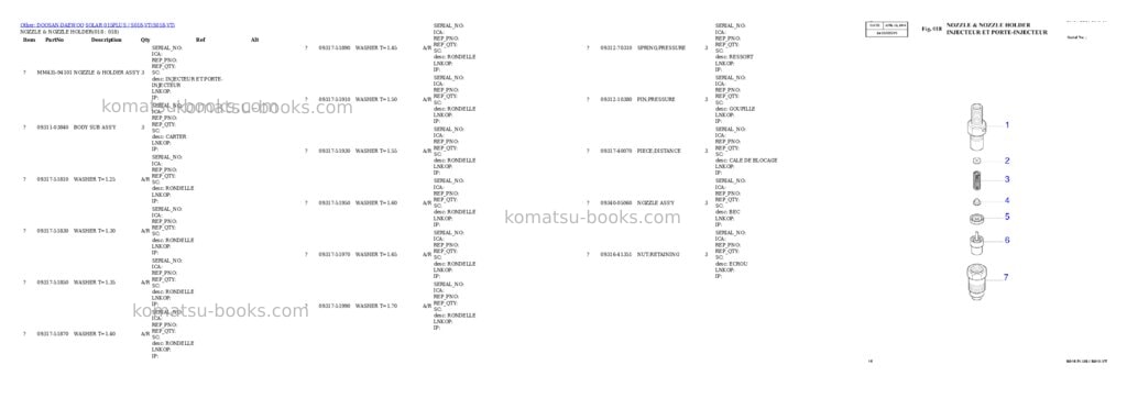 Komatsu SOLAR 015PLUS / S018-VT Parts catalog cover Page 8