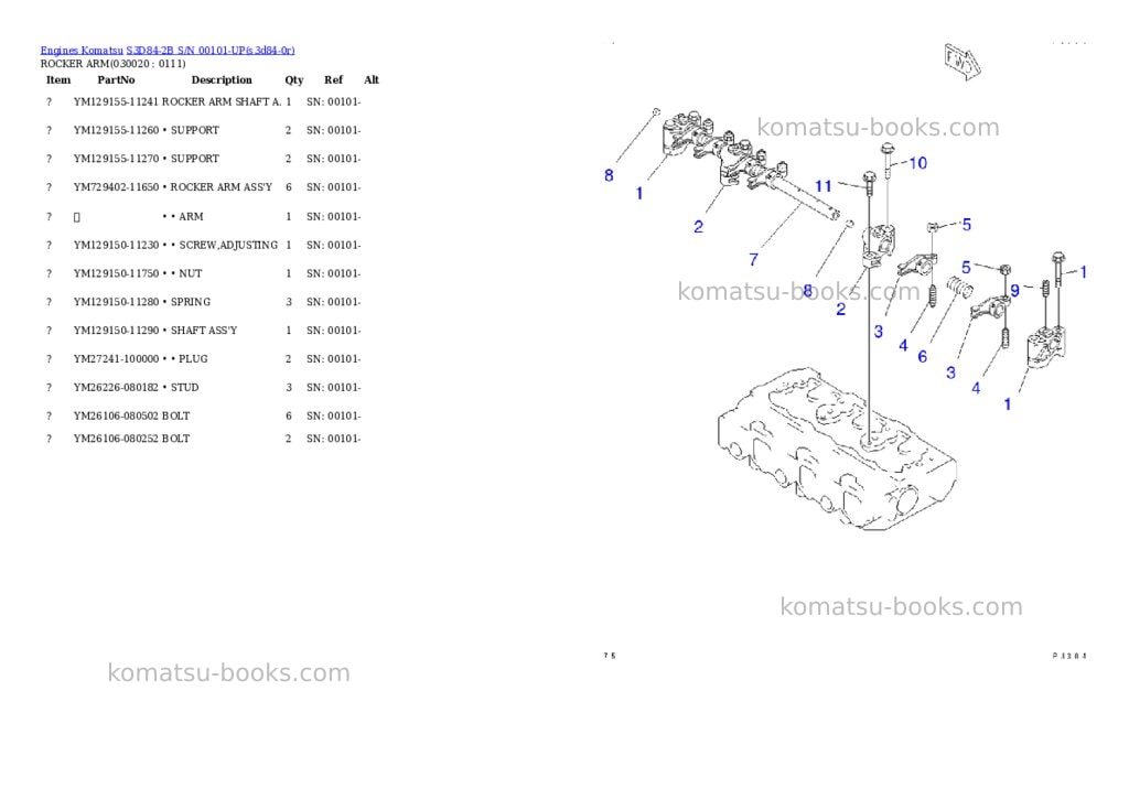 Komatsu S3D84-2B S/N 00101-UP Parts catalog cover Komatsu S3D84-2B S/N 00101-UP Parts catalog cover