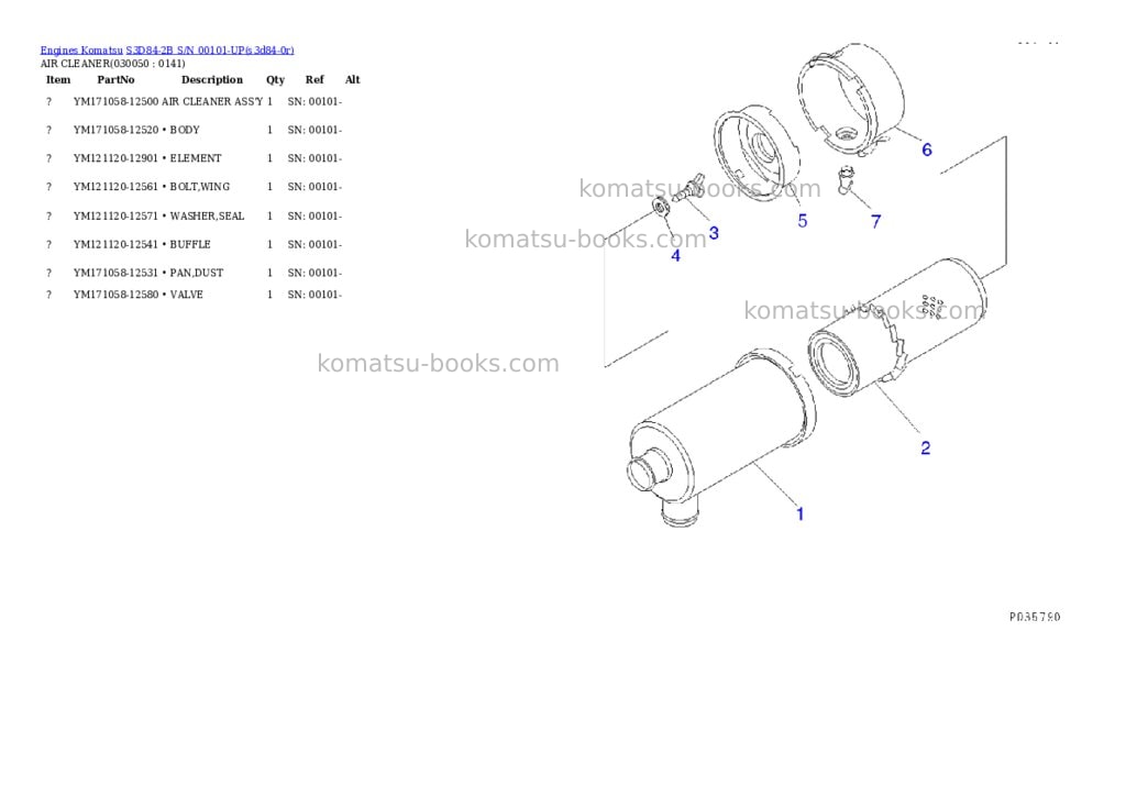 Komatsu S3D84-2B S/N 00101-UP Parts catalog cover Page 4 Komatsu S3D84-2B S/N 00101-UP Parts catalog cover Page 4