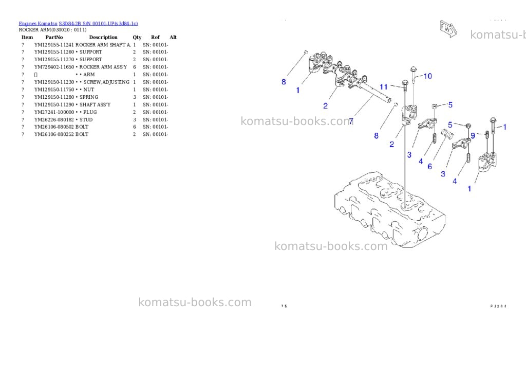 Komatsu s3d84-2b s/n 00101-up Parts catalog cover Komatsu s3d84-2b s/n 00101-up Parts catalog cover