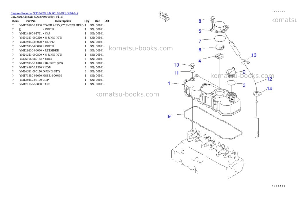 Komatsu s3d84-2b s/n 00101-up Parts catalog cover Page 2 Komatsu s3d84-2b s/n 00101-up Parts catalog cover Page 2
