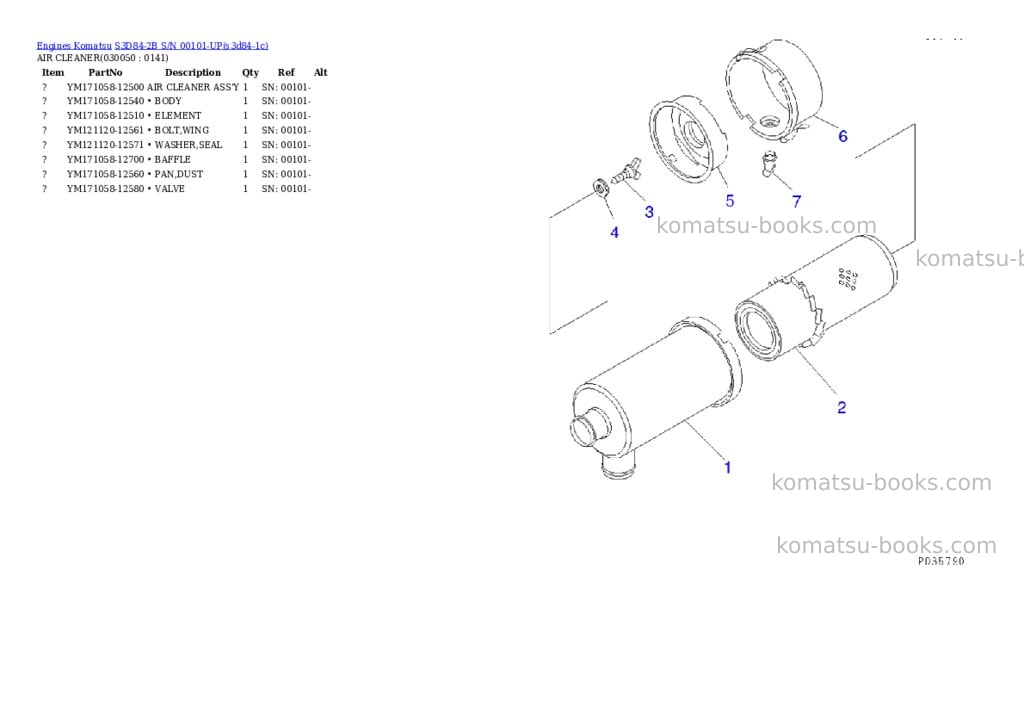 Komatsu s3d84-2b s/n 00101-up Parts catalog cover Page 4 Komatsu s3d84-2b s/n 00101-up Parts catalog cover Page 4