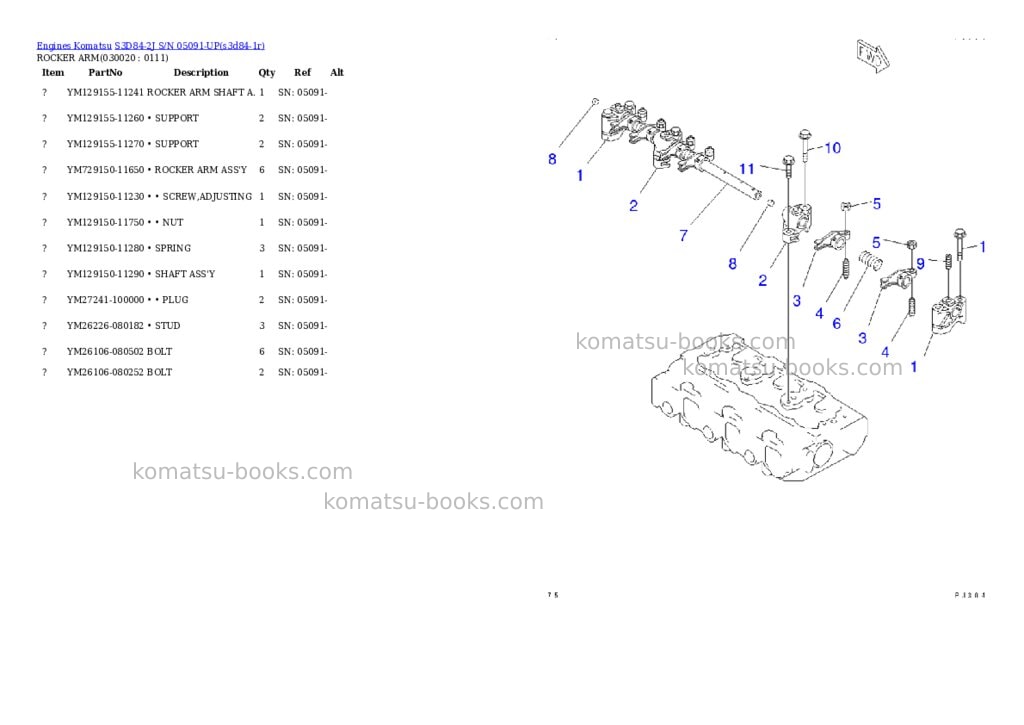 Komatsu S3D84-2J S/N 05091-UP Parts catalog cover Komatsu S3D84-2J S/N 05091-UP Parts catalog cover