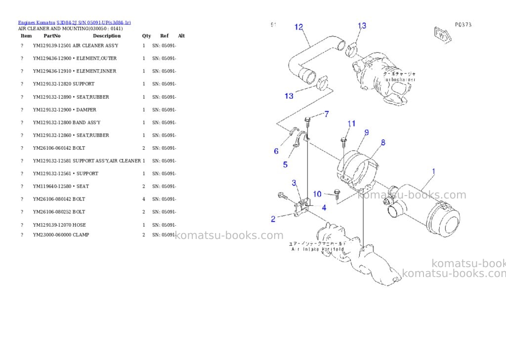 Komatsu S3D84-2J S/N 05091-UP Parts catalog cover Page 4 Komatsu S3D84-2J S/N 05091-UP Parts catalog cover Page 4