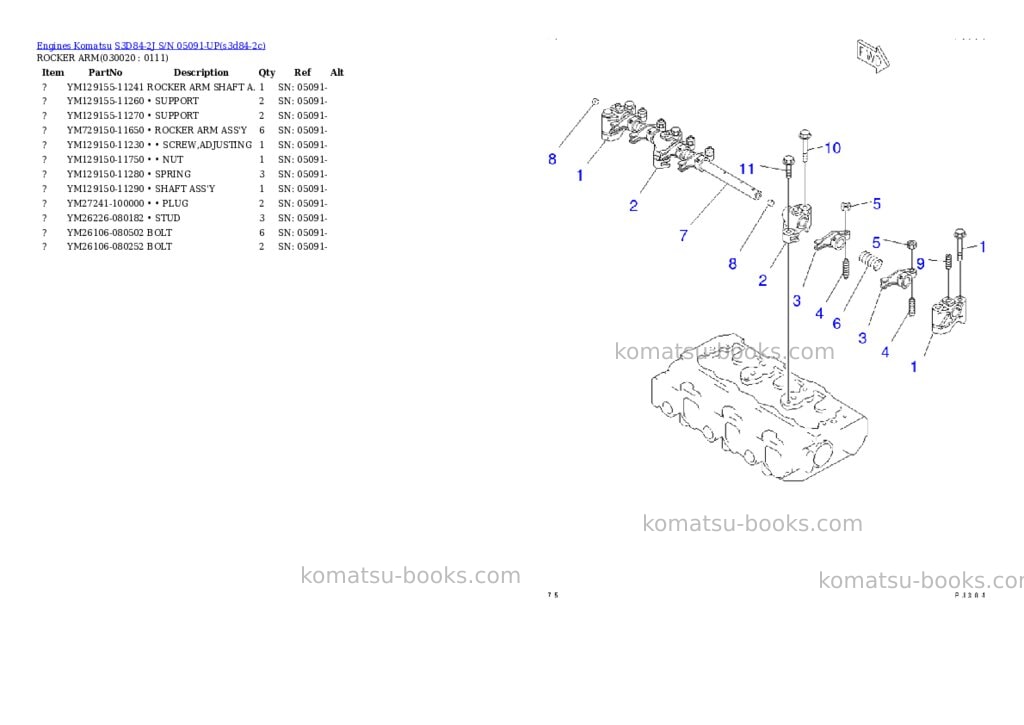 Komatsu s3d84-2j s/n 05091-up Parts catalog cover Komatsu s3d84-2j s/n 05091-up Parts catalog cover