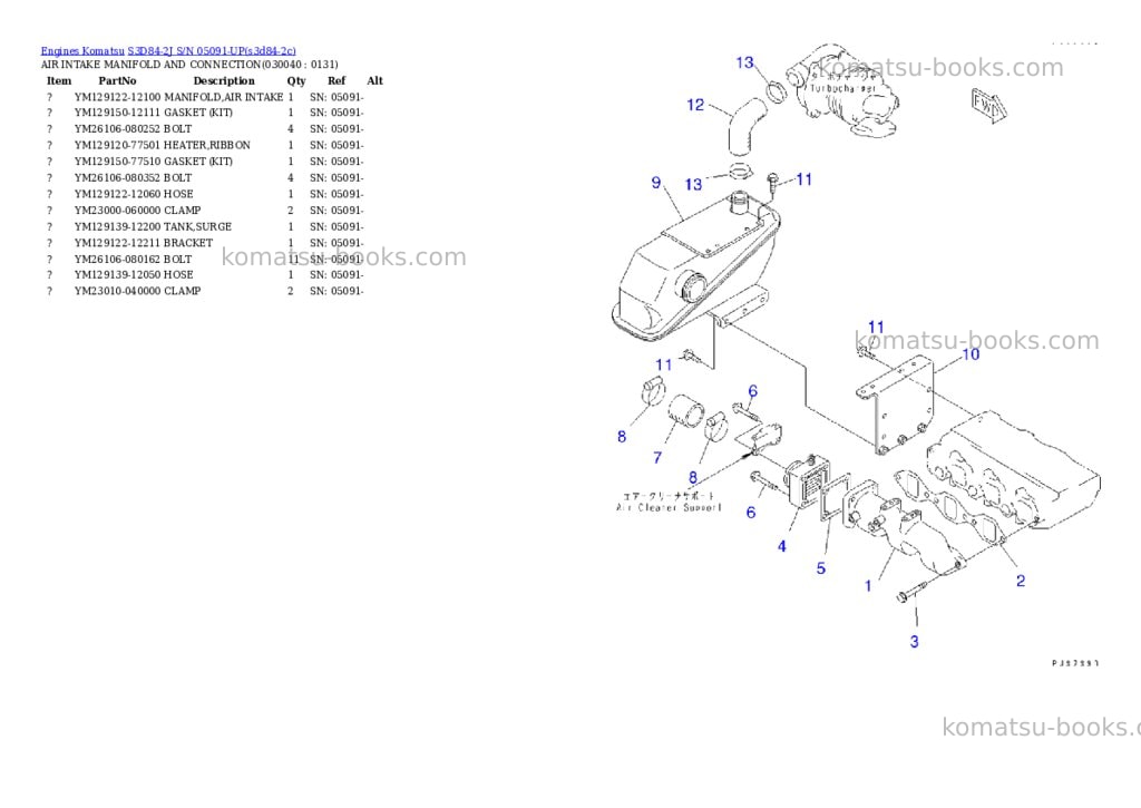 Komatsu s3d84-2j s/n 05091-up Parts catalog cover Page 3 Komatsu s3d84-2j s/n 05091-up Parts catalog cover Page 3