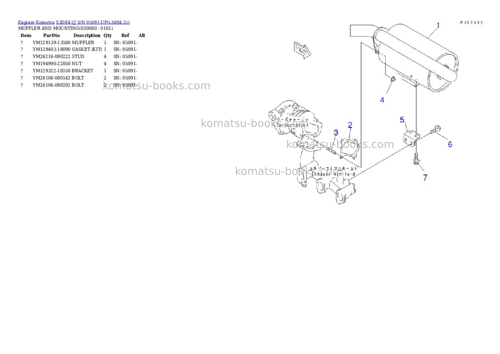 Komatsu s3d84-2j s/n 05091-up Parts catalog cover Page 7 Komatsu s3d84-2j s/n 05091-up Parts catalog cover Page 7