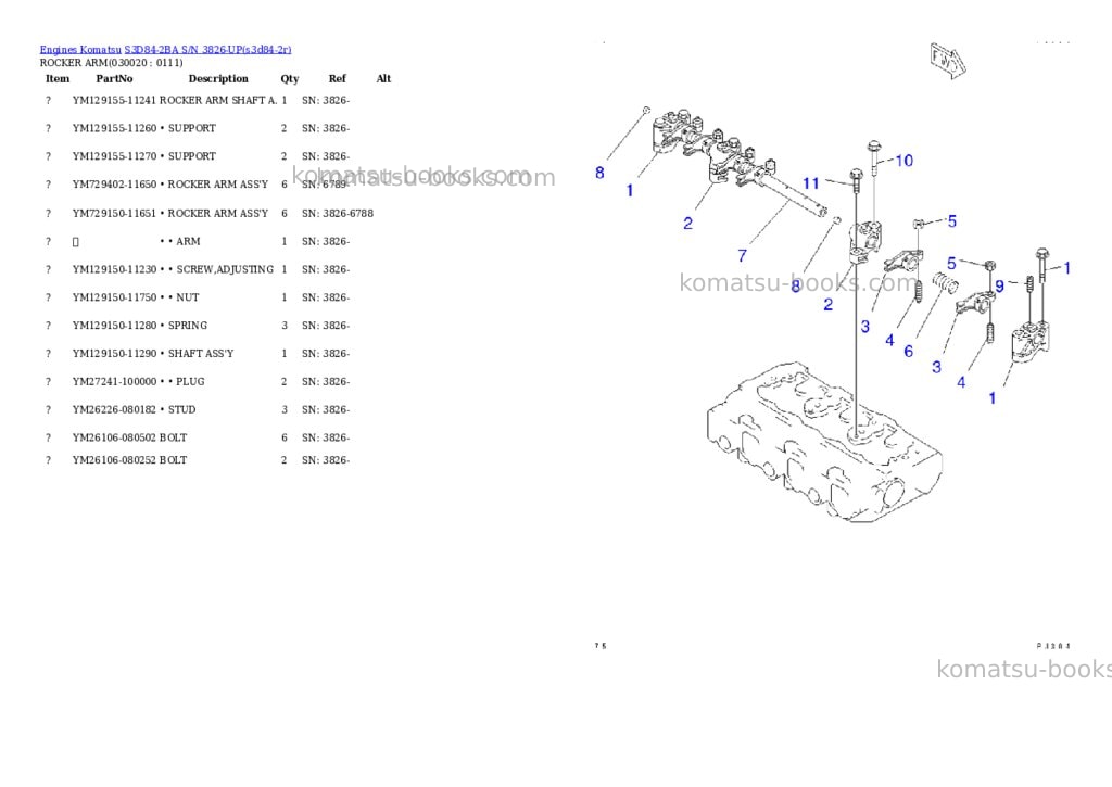 Komatsu S3D84-2BA S/N 3826-UP Parts catalog cover Komatsu S3D84-2BA S/N 3826-UP Parts catalog cover