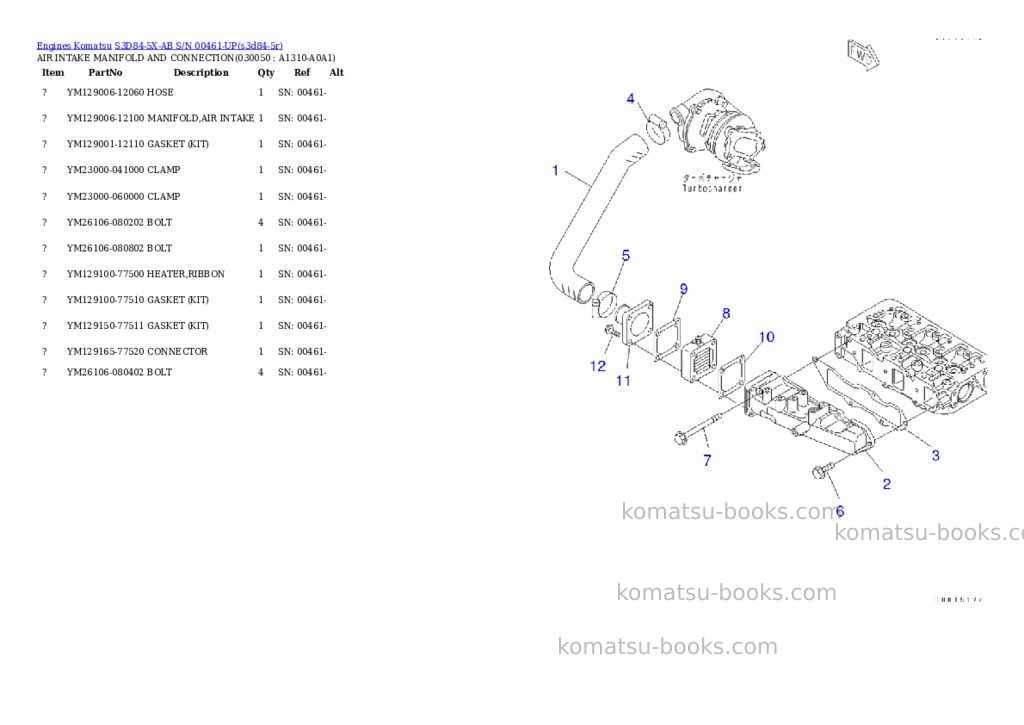 Komatsu S3D84-5X-AB S/N 00461-UP Parts catalog cover Page 4 Komatsu S3D84-5X-AB S/N 00461-UP Parts catalog cover Page 4