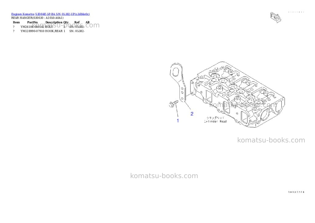 Komatsu s3d84e-5p-ba s/n 05382-up Parts catalog cover Page 2 Komatsu s3d84e-5p-ba s/n 05382-up Parts catalog cover Page 2