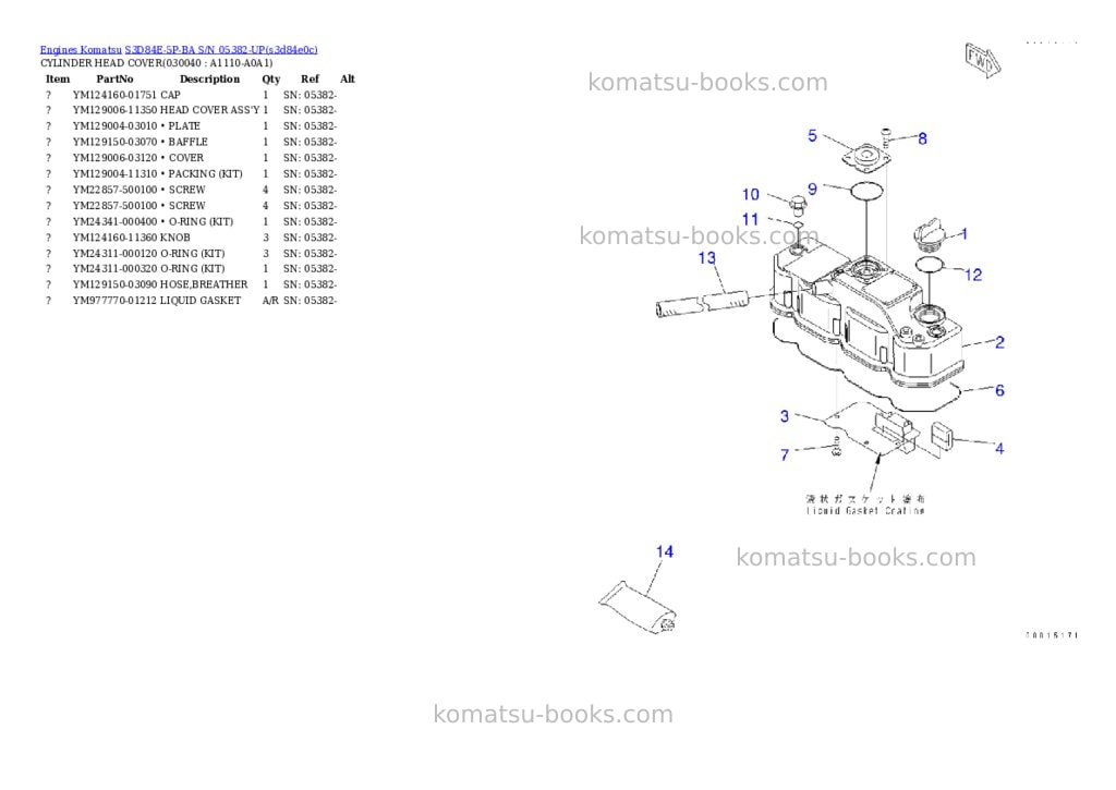 Komatsu s3d84e-5p-ba s/n 05382-up Parts catalog cover Page 3 Komatsu s3d84e-5p-ba s/n 05382-up Parts catalog cover Page 3