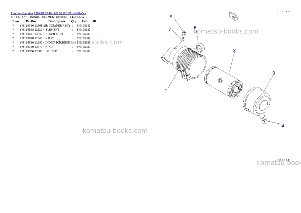 Komatsu s3d84e-5p-ba s/n 05382-up Parts catalog cover Page 5 Komatsu s3d84e-5p-ba s/n 05382-up Parts catalog cover Page 5