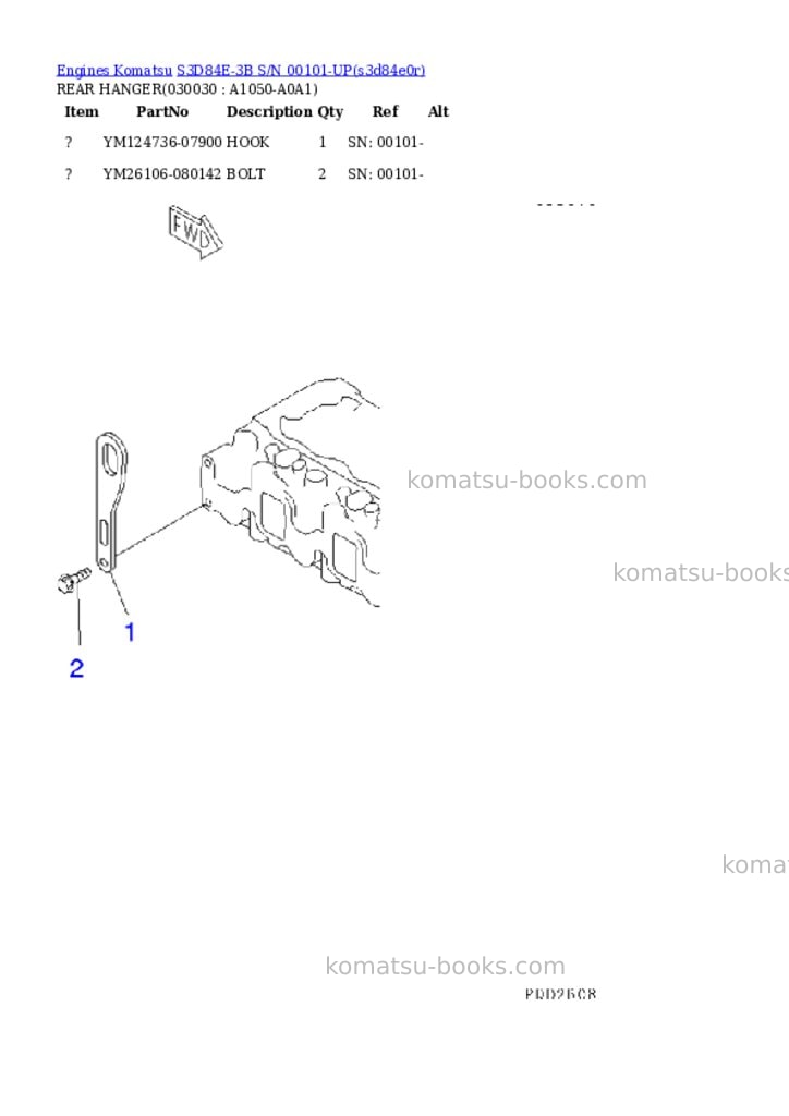 Komatsu s3d84e-3b s/n 00101-up Parts catalog cover Page 2 Komatsu s3d84e-3b s/n 00101-up Parts catalog cover Page 2