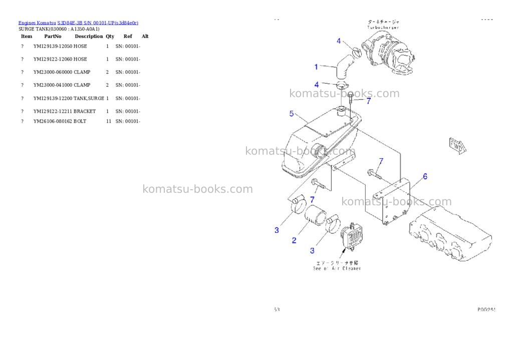 Komatsu s3d84e-3b s/n 00101-up Parts catalog cover Page 5 Komatsu s3d84e-3b s/n 00101-up Parts catalog cover Page 5