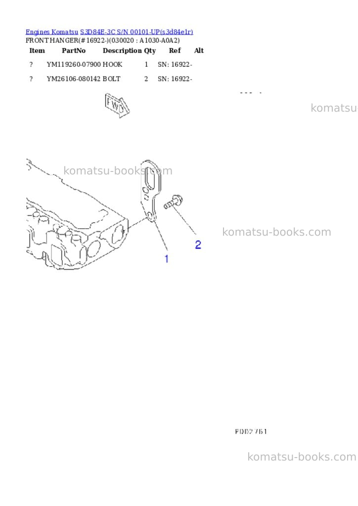 Komatsu s3d84e-3c s/n 00101-up Parts catalog cover Komatsu s3d84e-3c s/n 00101-up Parts catalog cover