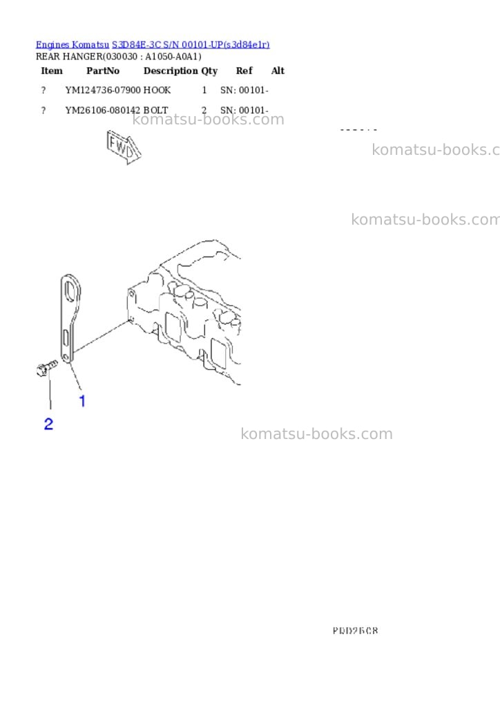 Komatsu s3d84e-3c s/n 00101-up Parts catalog cover Page 2 Komatsu s3d84e-3c s/n 00101-up Parts catalog cover Page 2