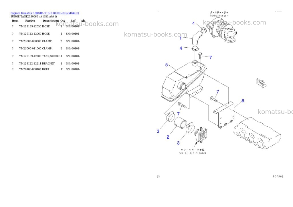 Komatsu s3d84e-3c s/n 00101-up Parts catalog cover Page 5 Komatsu s3d84e-3c s/n 00101-up Parts catalog cover Page 5