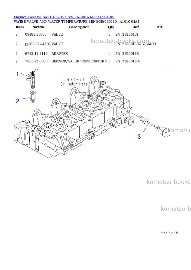 Komatsu s4d102e-1e-z s/n 26200163-up Parts catalog cover Page 2 Komatsu s4d102e-1e-z s/n 26200163-up Parts catalog cover Page 2