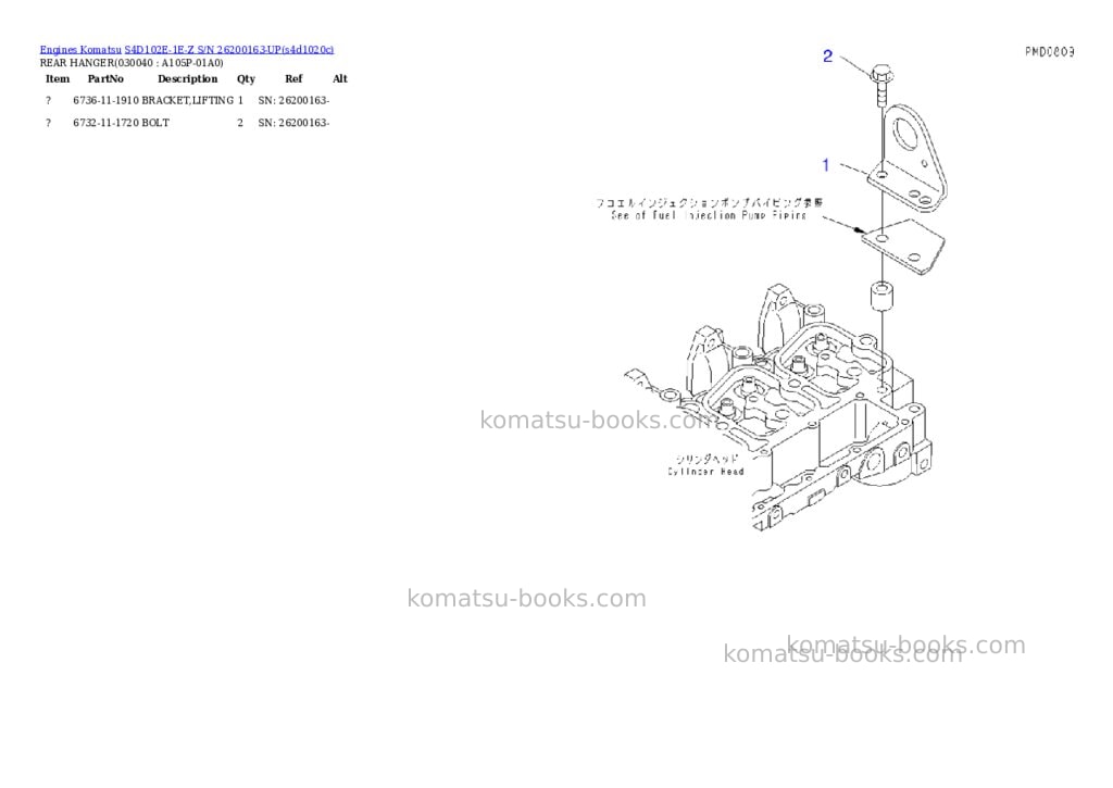 Komatsu s4d102e-1e-z s/n 26200163-up Parts catalog cover Page 3 Komatsu s4d102e-1e-z s/n 26200163-up Parts catalog cover Page 3