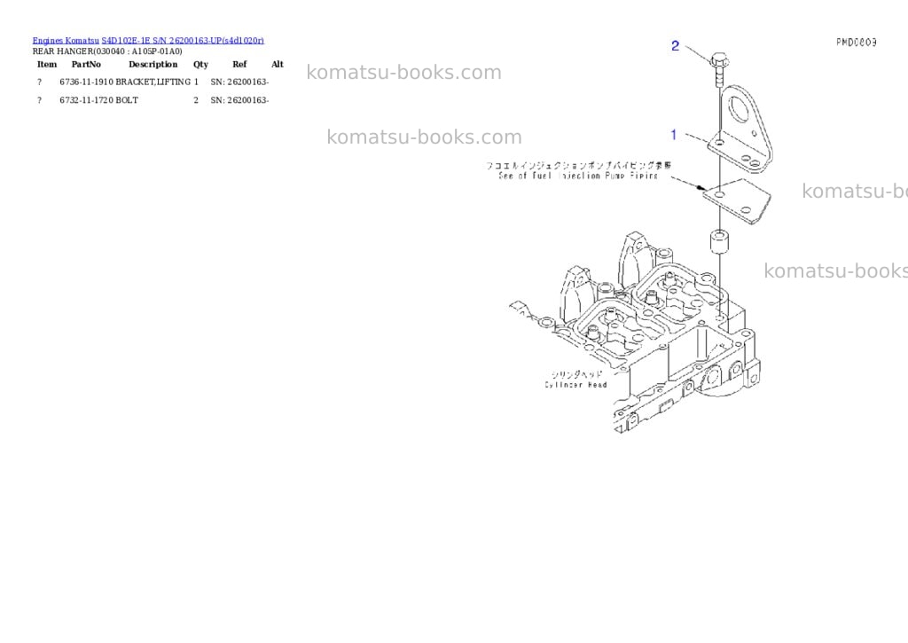 Komatsu s4d102e-1e s/n 26200163-up Parts catalog cover Page 3 Komatsu s4d102e-1e s/n 26200163-up Parts catalog cover Page 3