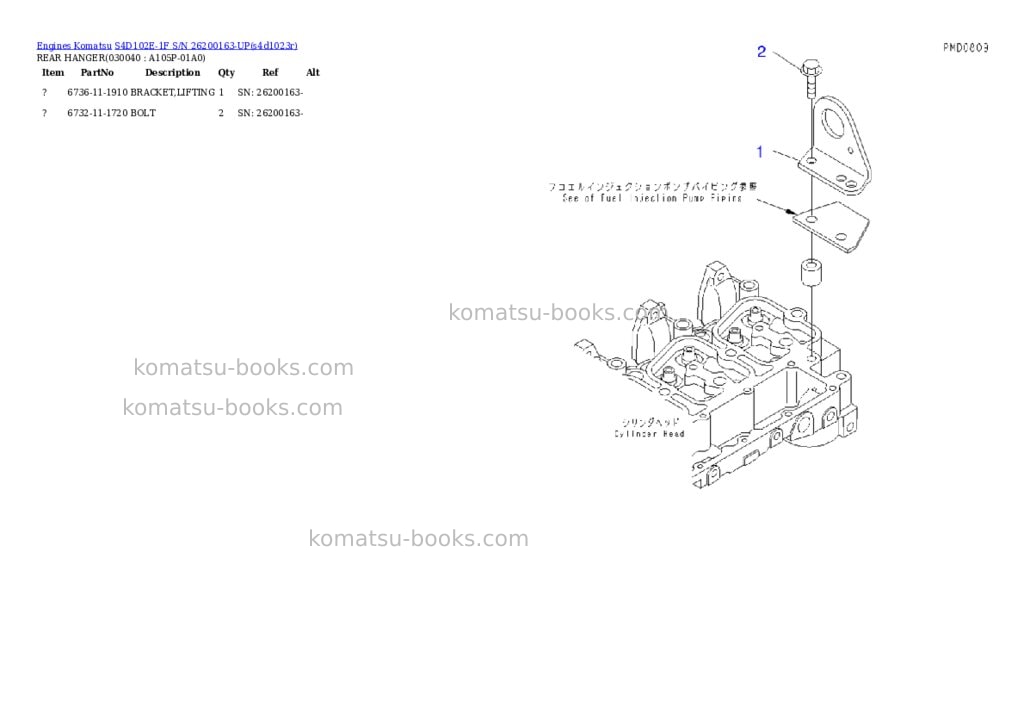 Komatsu s4d102e-1f s/n 26200163-up Parts catalog cover Page 3 Komatsu s4d102e-1f s/n 26200163-up Parts catalog cover Page 3