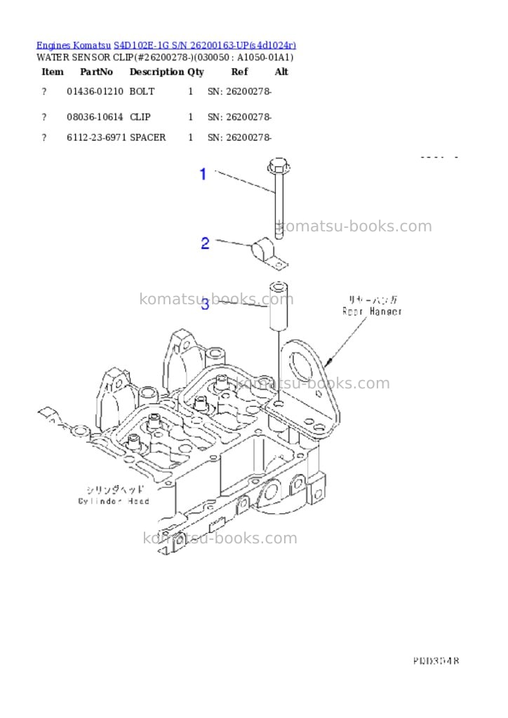 Komatsu s4d102e-1g s/n 26200163-up Parts catalog cover Page 4 Komatsu s4d102e-1g s/n 26200163-up Parts catalog cover Page 4