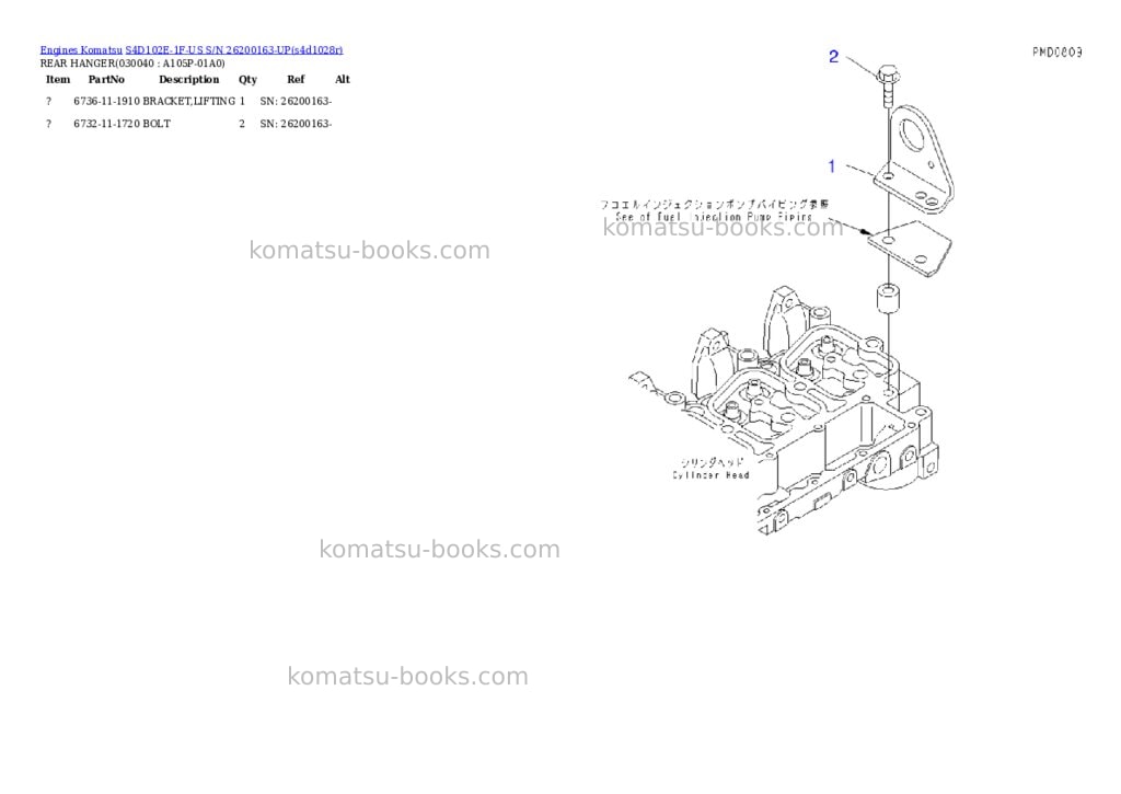 Komatsu S4D102E-1F-US S/N 26200163-UP Parts catalog cover Page 3 Komatsu S4D102E-1F-US S/N 26200163-UP Parts catalog cover Page 3