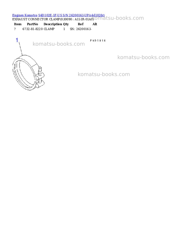 Komatsu S4D102E-1F-US S/N 26200163-UP Parts catalog cover Page 8 Komatsu S4D102E-1F-US S/N 26200163-UP Parts catalog cover Page 8